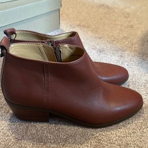 Stacked heel booties